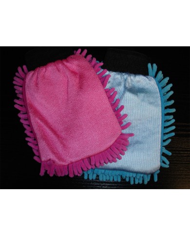 Lot de 2 gants micro fibre chenille Lot de 2 gants micro fibre chenille