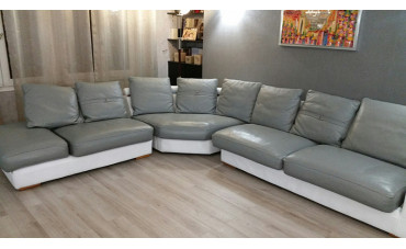 Relooking d'un canapé Roche Bobois d'angle en bi tons